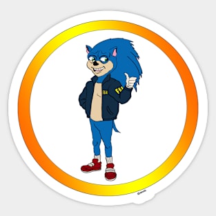 Ugly sonic FBI shirt Sticker